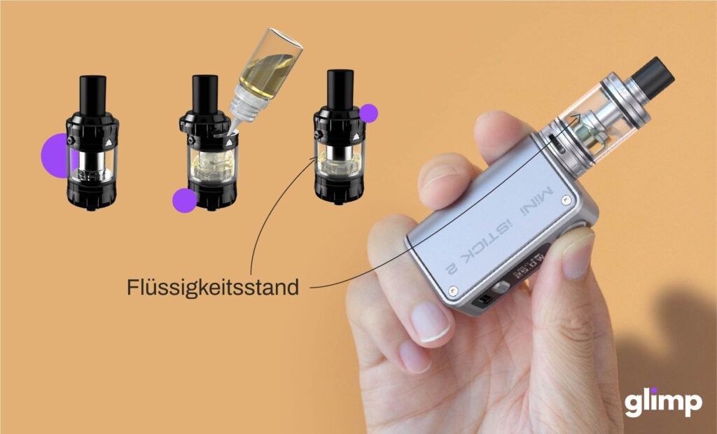 Wie zeigt ein Clearomizer den Flüssigkeitsstand