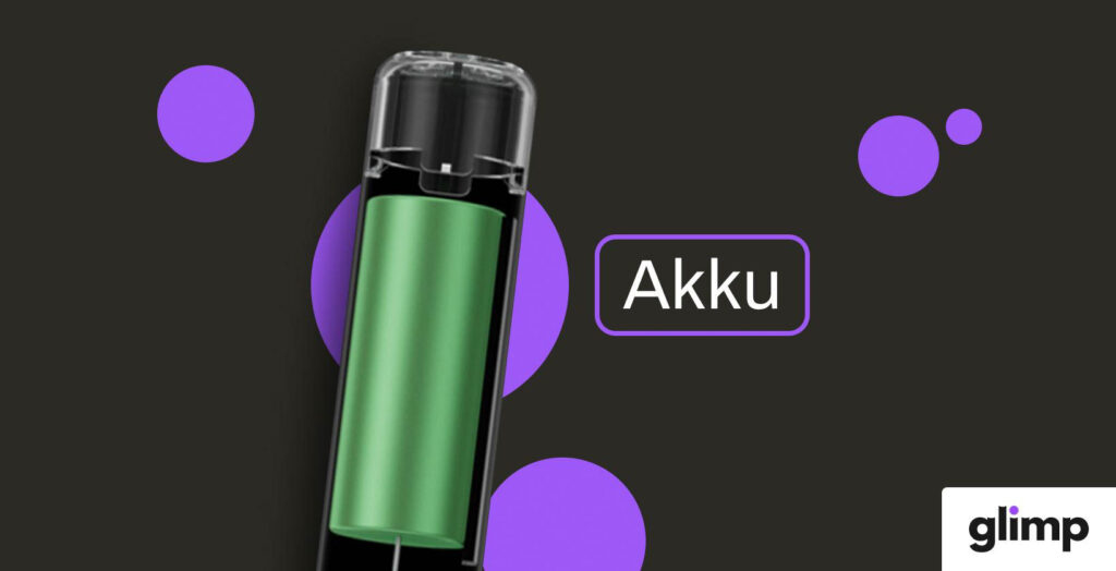 Der Akku einer Einweg E-Zigarette