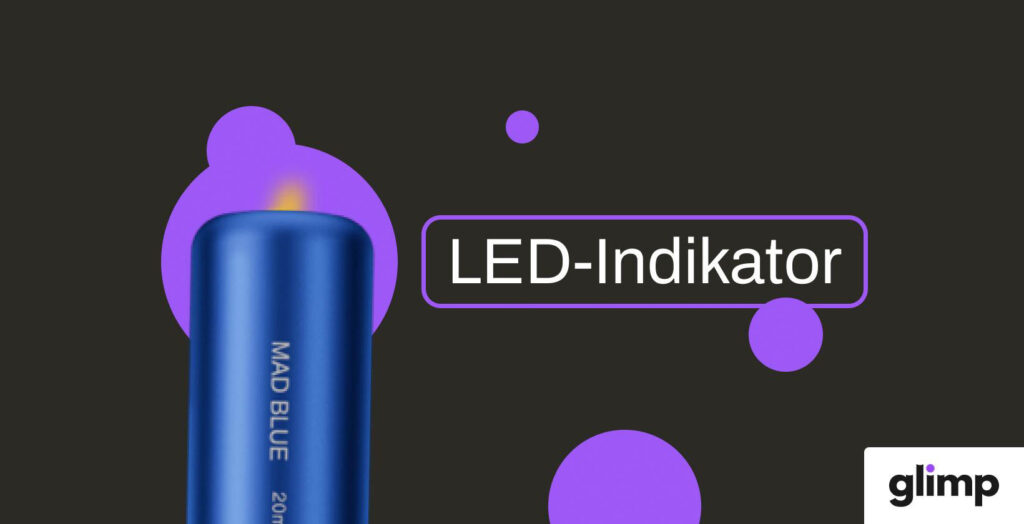 Der LED-Indikator einer Einweg E-Zigarette