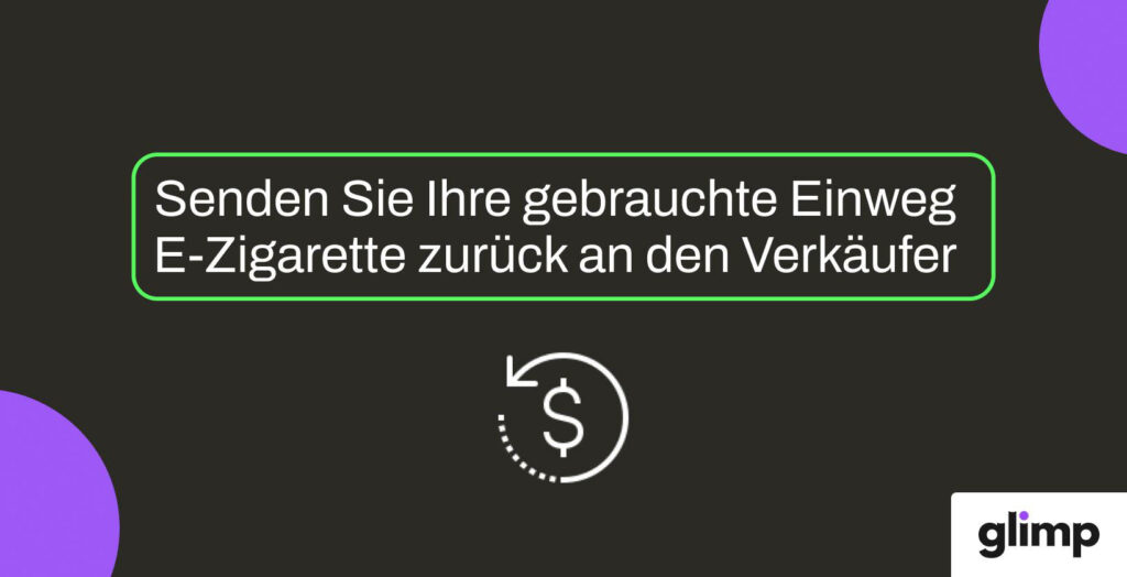 Leere Einweg E-Zigaretten zurück an den Verkäufer senden
