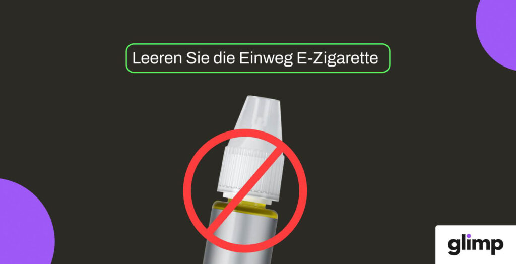 Leeren Sie Ihre Einweg E-Zigarette