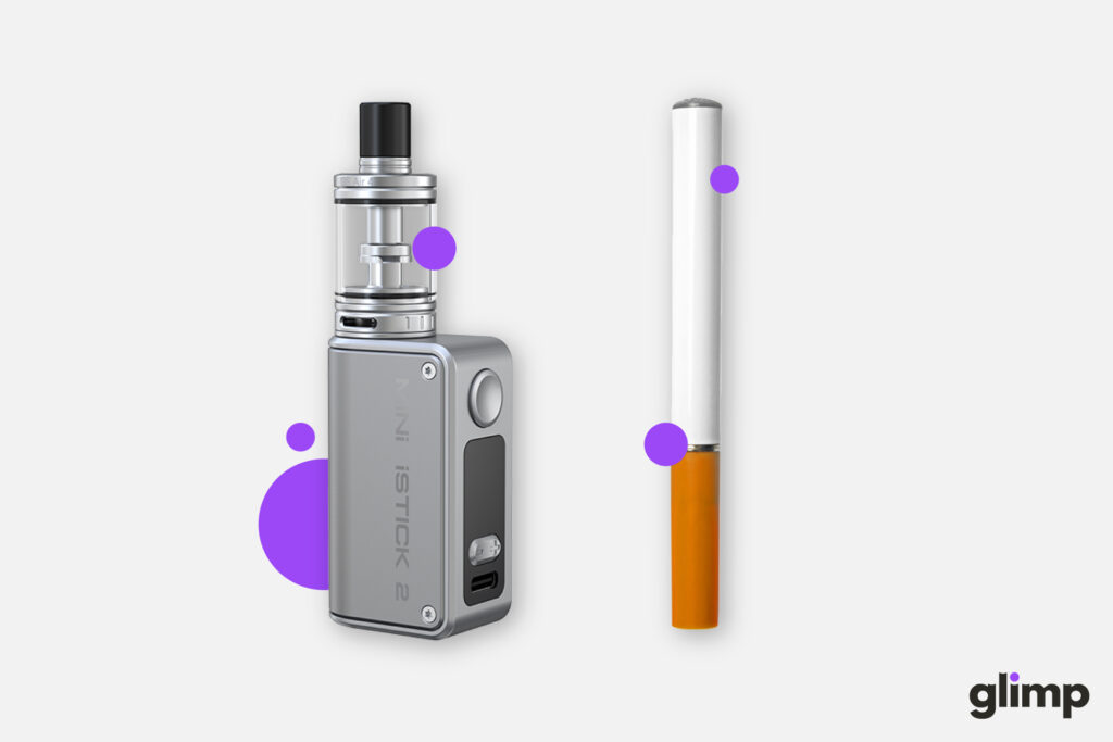 Verdampfer und Zigarette